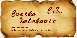 Cvetko Kalaković vizit kartica